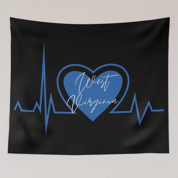 Item preview, West Virginia Hometown Heartbeat Blue Support Your State American US Pride designed and sold by BoomDesignsUS.