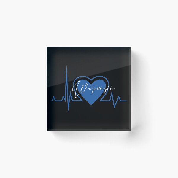 Item preview, Wisconsin Hometown Heartbeat Blue Support Your State American US Pride designed and sold by BoomDesignsUS.