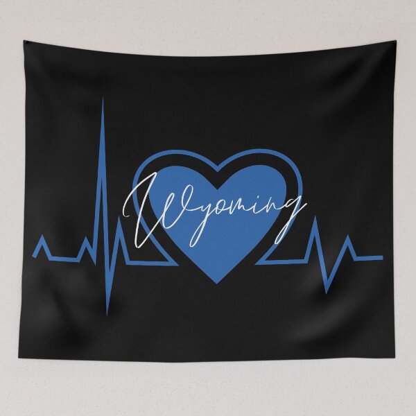 Item preview, Wyoming Hometown Heartbeat Blue Support Your State American US Pride designed and sold by BoomDesignsUS.