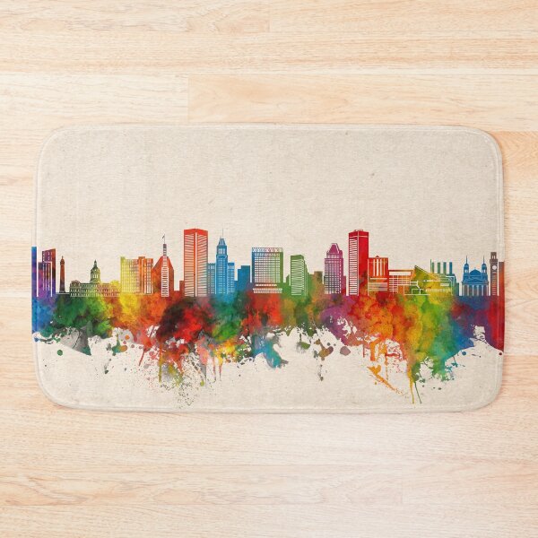 Item preview, baltimore skyline watercolor designed and sold by BekimART2.
