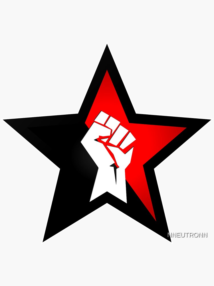 RED-BLACK STAR FIST | Sticker