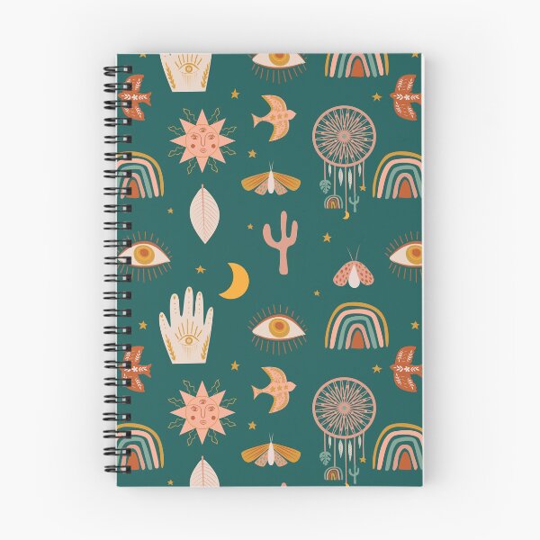 Item preview, Bohemian Aesthetic Dream Catcher, Moth, Rainbow Forest GreenBackground designed and sold by DesignLabMedia.