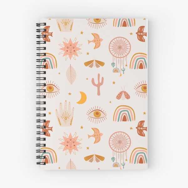 Artikelvorschau, Böhmischer ästhetischer Traumfänger, Motte, Regenbogen-heller beige Hintergrund entworfen und verkauft von DesignLabMedia.