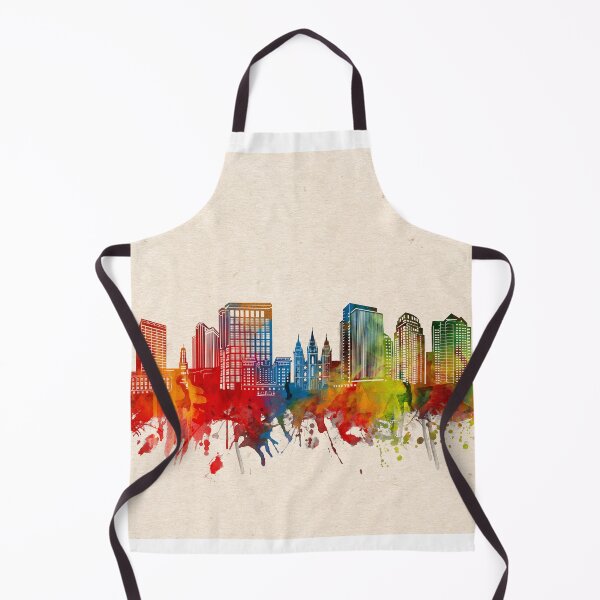 Artikelvorschau, Salzsee Stadt Skyline Aquarell 2 entworfen und verkauft von BekimART2.