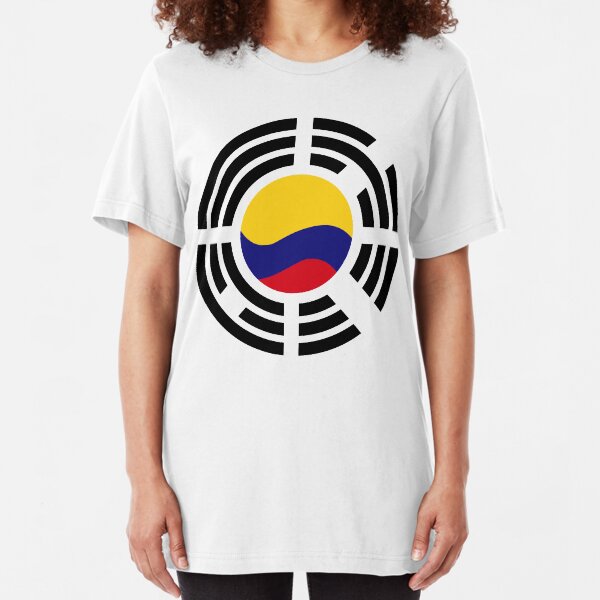 Korean Colombian Multinational Patriot Flag Series Slim Fit T-Shirt