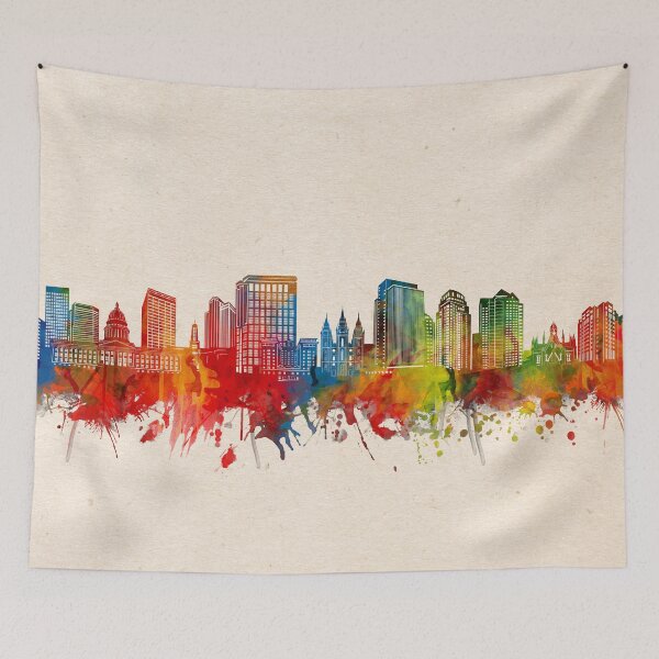Item preview, salt lake city skyline watercolor 2 designed and sold by BekimART2.