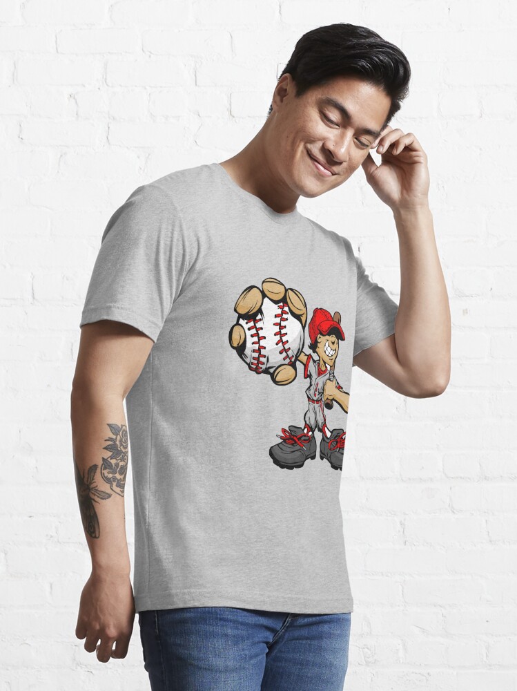 Funny cartoon baseball player Essential T-Shirt for Sale by