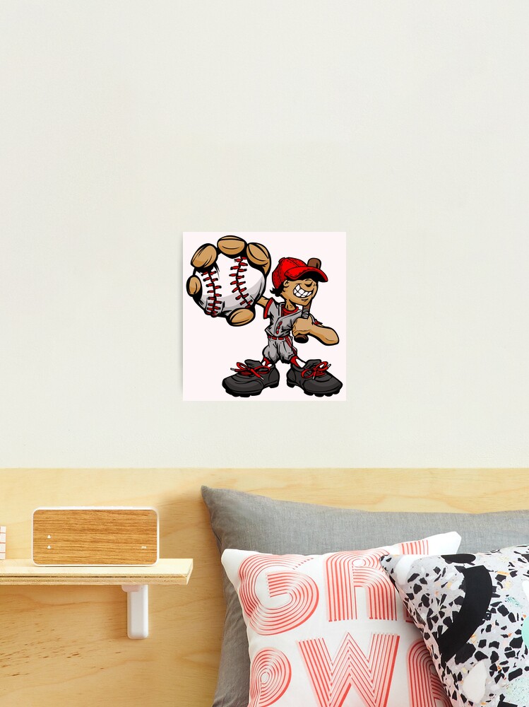 Funny cartoon baseball player Art Print for Sale by lovingangela