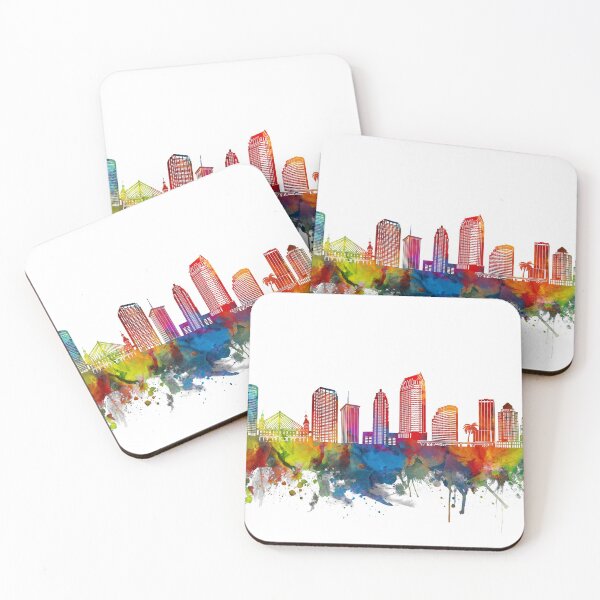 Item preview, tampa skyline watercolor designed and sold by BekimART2.