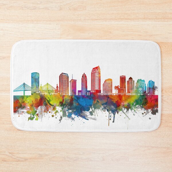 Item preview, tampa skyline watercolor designed and sold by BekimART2.