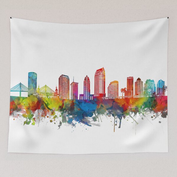 Item preview, tampa skyline watercolor designed and sold by BekimART2.