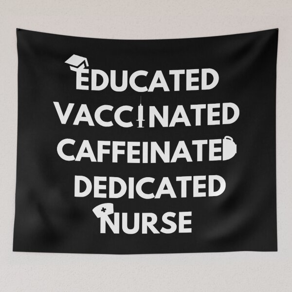 Item preview, Educated, vaccinated, caffeinated designed and sold by Caregiverology.