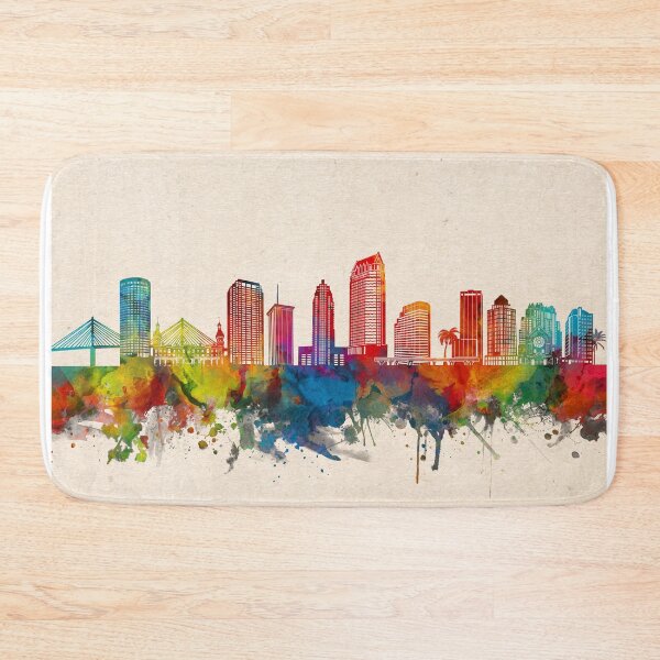 Item preview, tampa skyline watercolor 2 designed and sold by BekimART2.