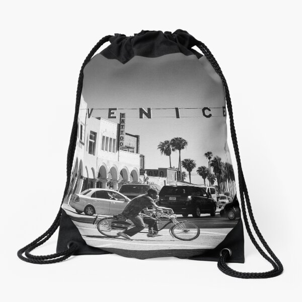 Cruising Pacific Avenue - Venice Beach California USA Drawstring Bag