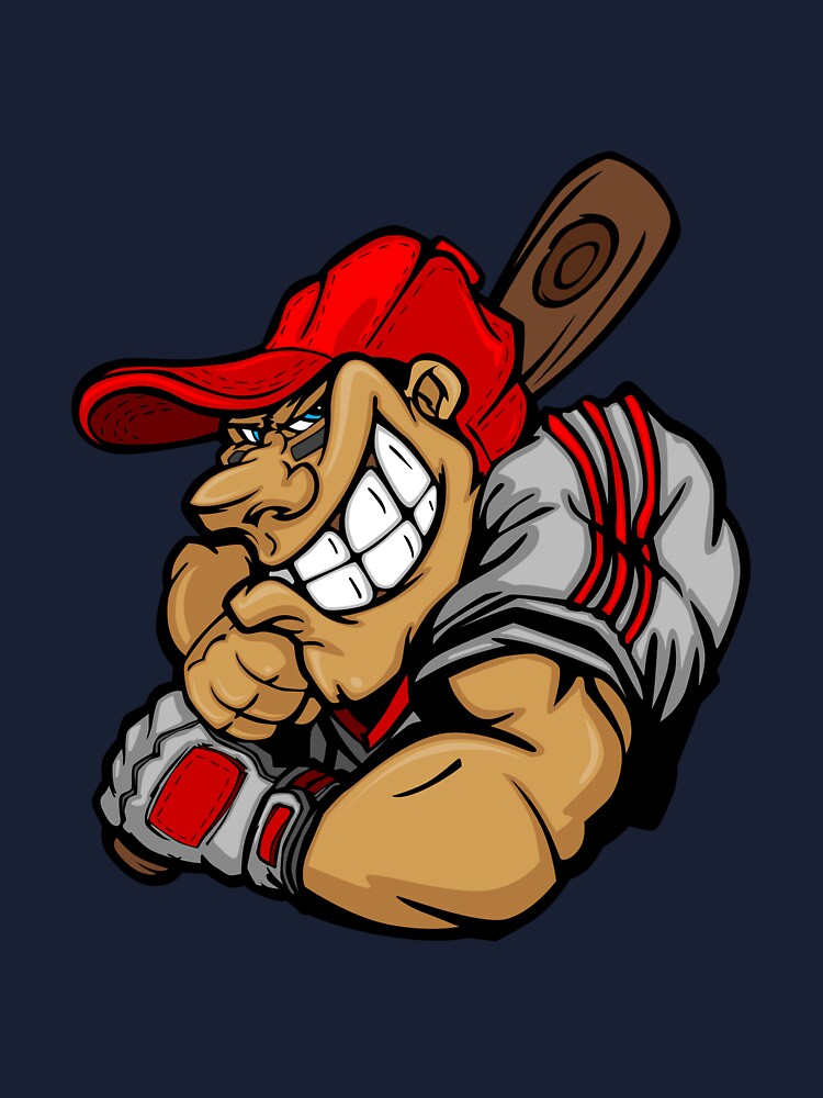 Funny cartoon baseball player Sticker for Sale by lovingangela