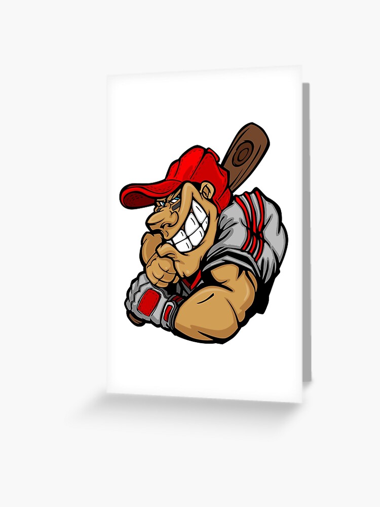 Funny cartoon baseball player Art Print for Sale by lovingangela