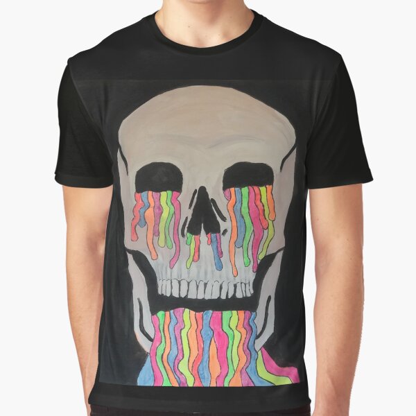 Item preview, Neon Melting Skull - Kayla On Canvas designed and sold by KaylaOnCanvas.