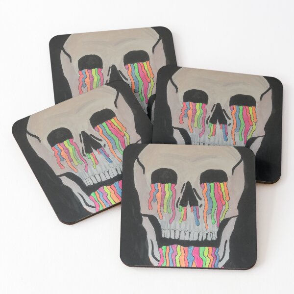 Item preview, Neon Melting Skull - Kayla On Canvas designed and sold by KaylaOnCanvas.