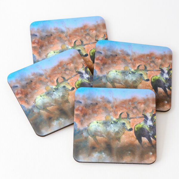 Item preview, Bull Race - Panjab in watercolours designed and sold by TimurTatar.