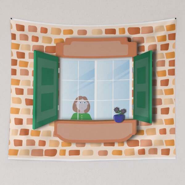 Item preview, Design of a girl looking out the window designed and sold by Martapp.