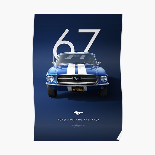 1967 Ford Mustang Fastback Artwork Poster