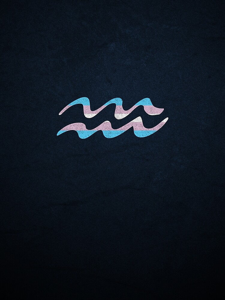 Transgender Pride Flag Aquarius Zodiac Sign by valador