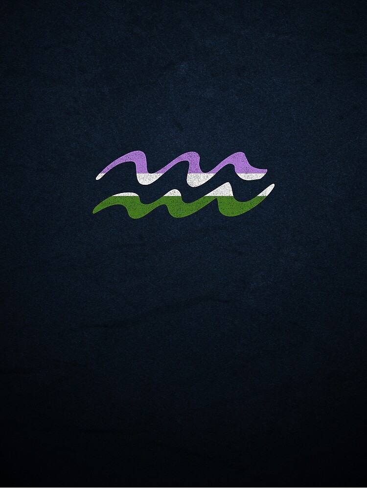 Genderqueer Pride Flag Aquarius Zodiac Sign by valador