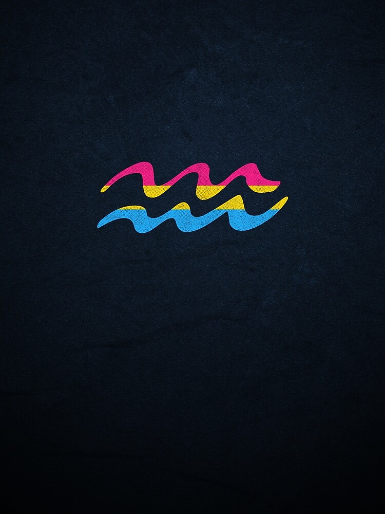 Pansexual Pride Flag Aquarius Zodiac Sign by valador