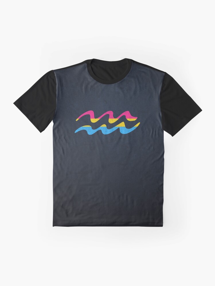Alternate view of Pansexual Pride Flag Aquarius Zodiac Sign Graphic T-Shirt
