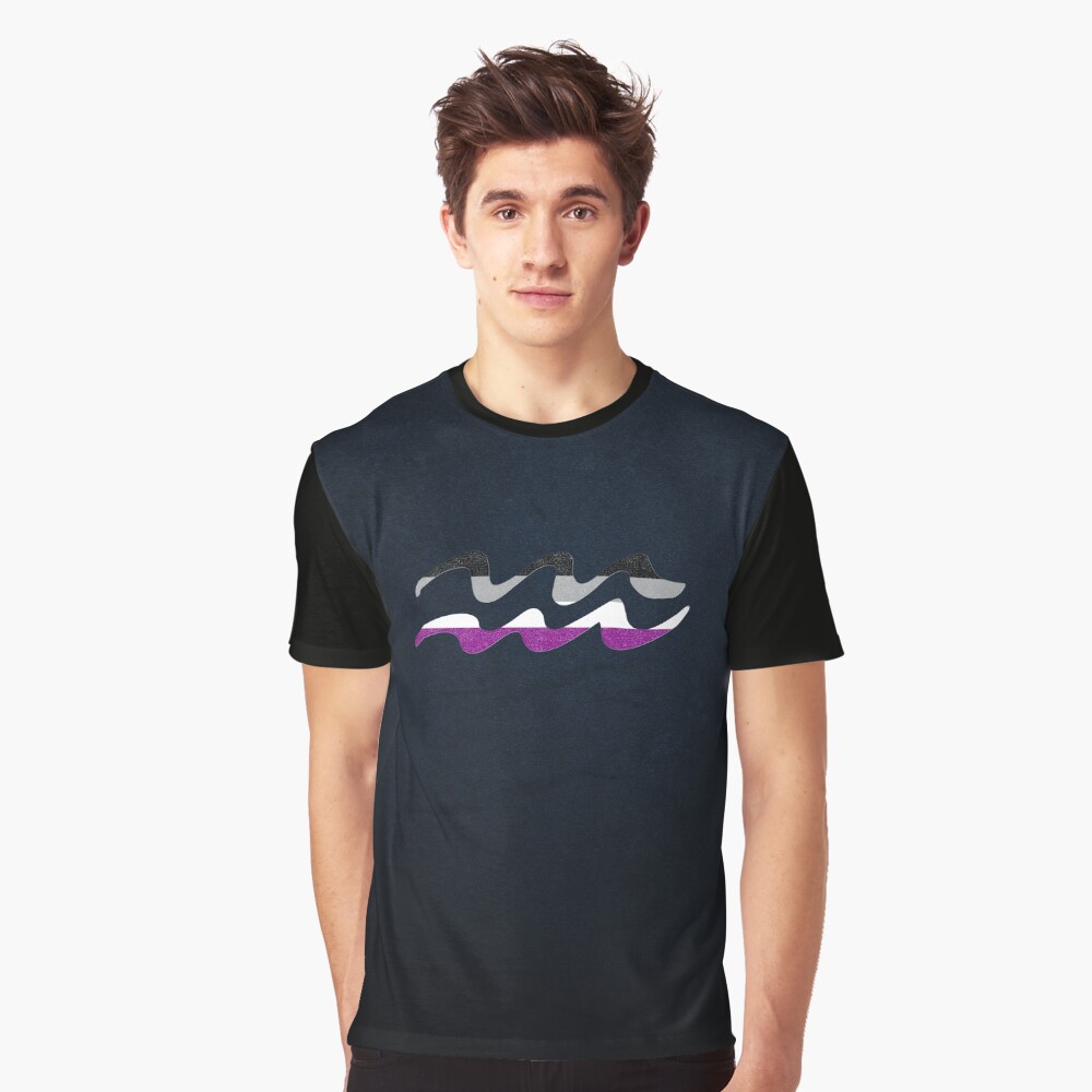 Asexual Pride Flag Aquarius Zodiac Sign Graphic T-Shirt
