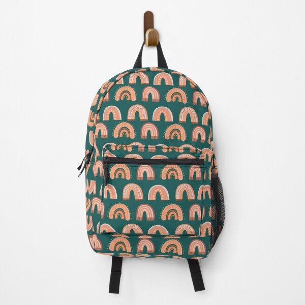 Item preview, Bohemian Aesthetic Rainbows Forest Green Background designed and sold by DesignLabMedia.