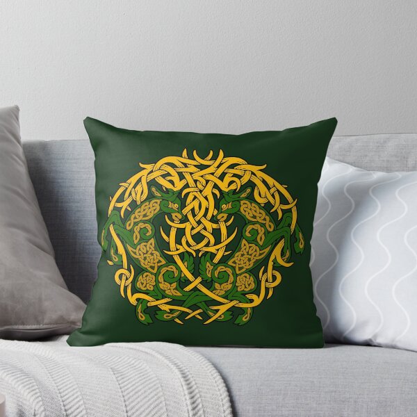 Aperçu de l'œuvre Noeud de cerfs celtiques (vert / or) créée et vendue par AThousandRasps.