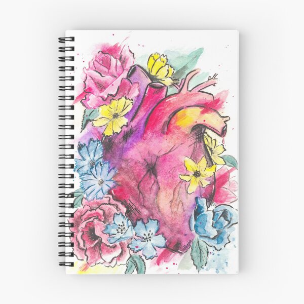 Item preview, Watercolor Human Heart Floral Painting designed and sold by pooja-paints.