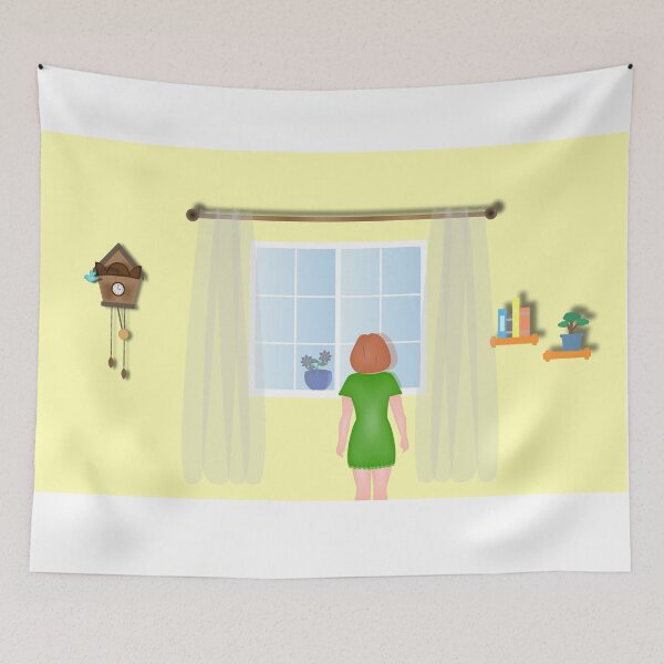 Item preview, Design of a girl looking out the window of her house designed and sold by Martapp.