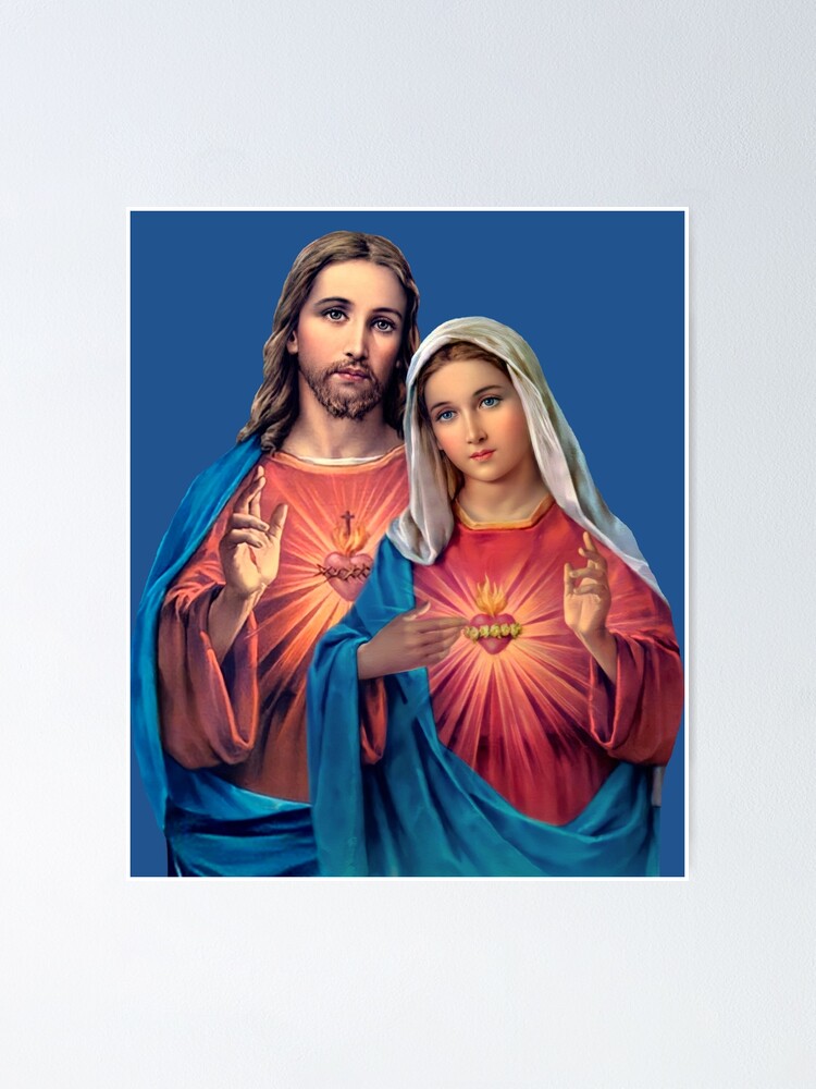 Twin Hearts very close together - I (Jesus and Mary) transparent  background Poster for Sale by Brasilia | Redbubble