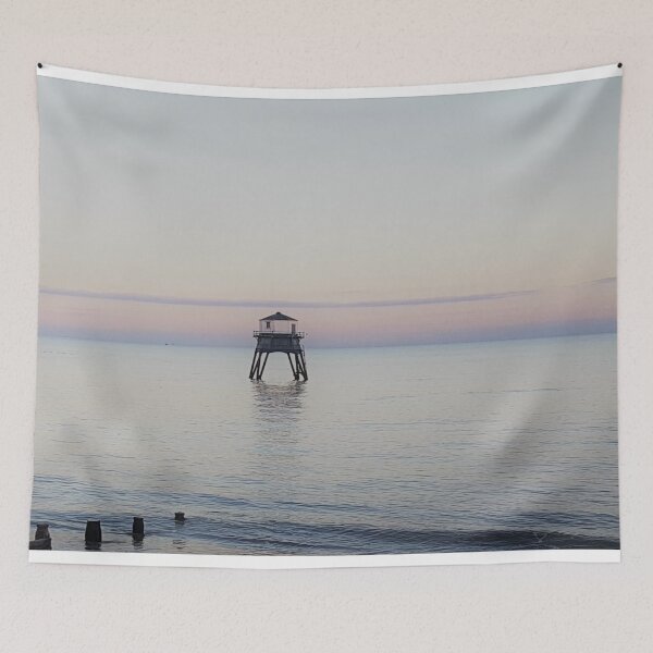 Item preview, Tranquil Lighthouse at Sunrise Photographic Print designed and sold by WearWolfDesigns.