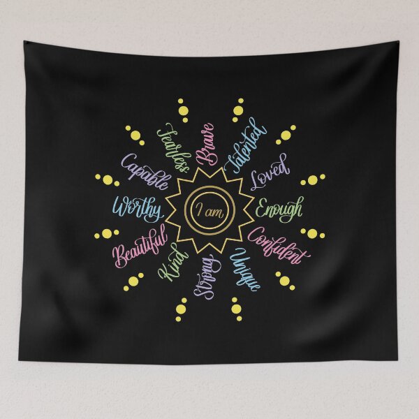 Item preview, I am Positive Self Affirmations in Black designed and sold by Kelly Leung.