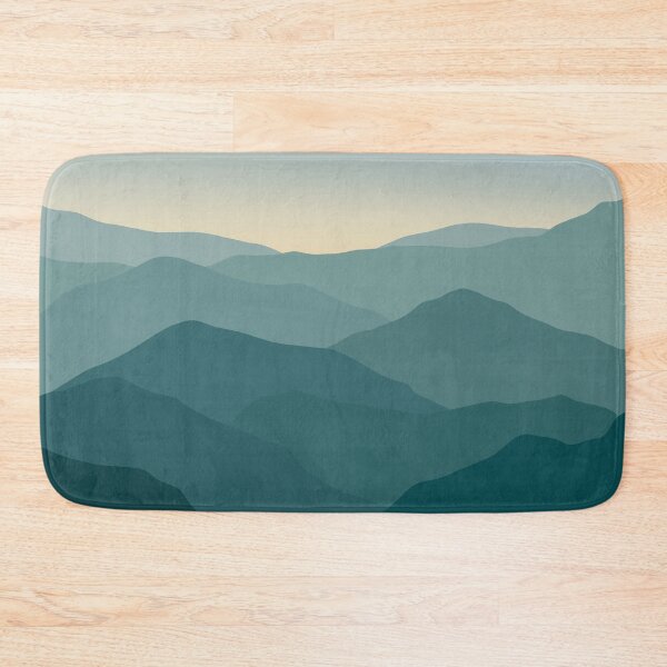 Item preview, Teal Wanderlust Landscape Foggy Mountains designed and sold by trajeado14.