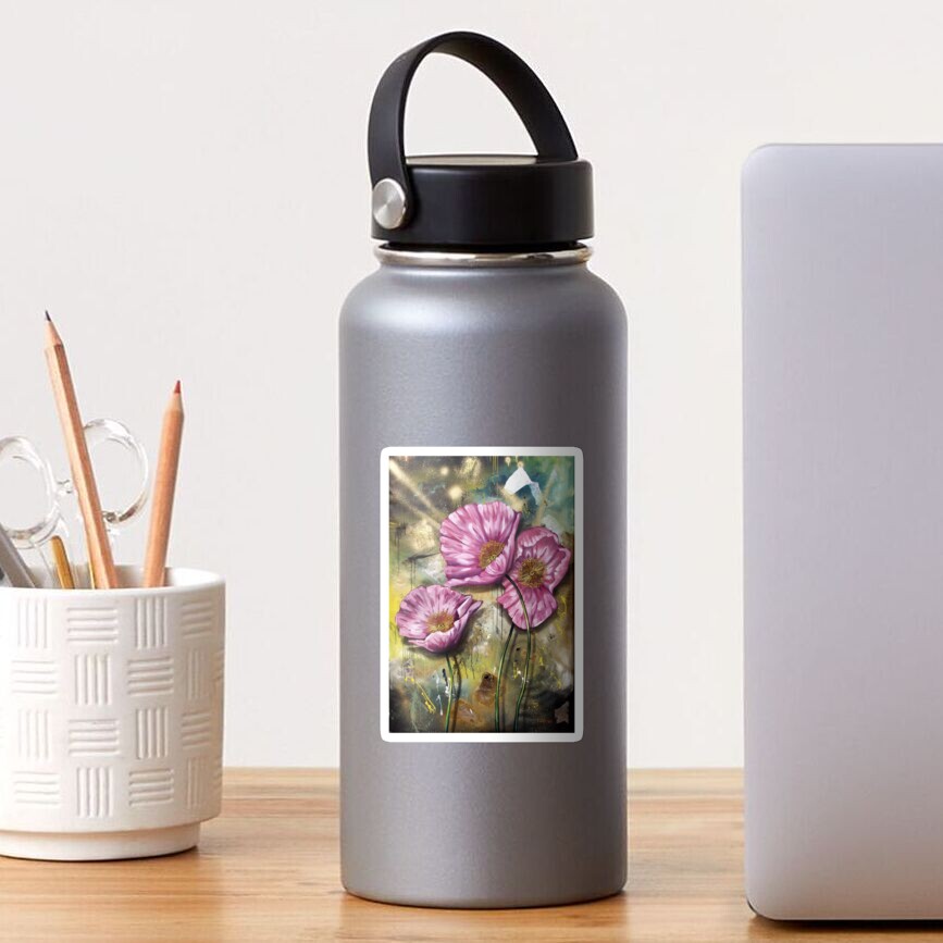 Pink Poppies (Finding Beauty in Chaos series) Sticker
