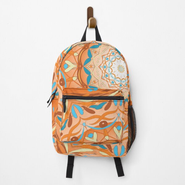 Item preview, Orange Dreamscape Mandala - Geo metric Forms - Orange Yellow Blue designed and sold by Loving Nature Gifts.