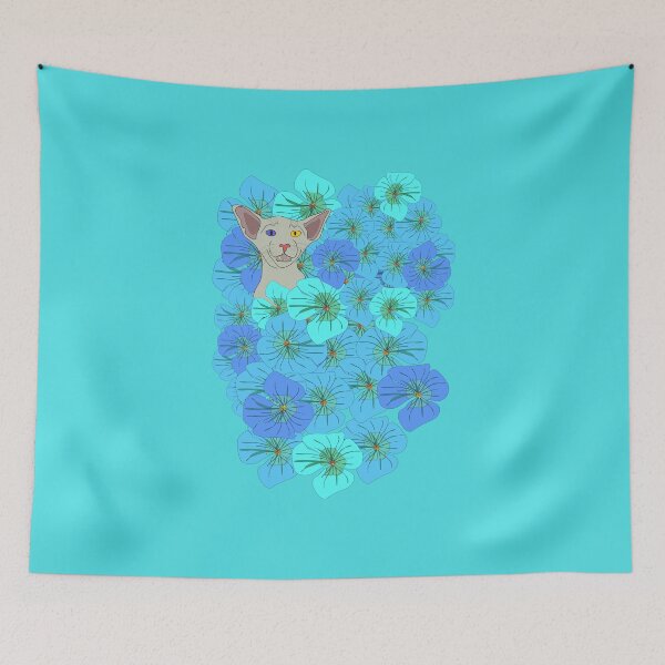 Item preview, Siamese cat in flower bed designed and sold by LadySancrisRose.