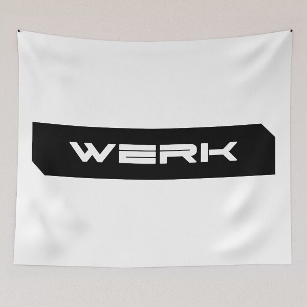 Item preview, Werk simple cyberpunk urban slang letters white designed and sold by Swiiing.