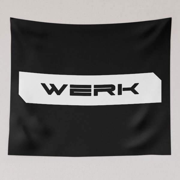 Item preview, Werk simple cyberpunk urban slang letters black designed and sold by Swiiing.