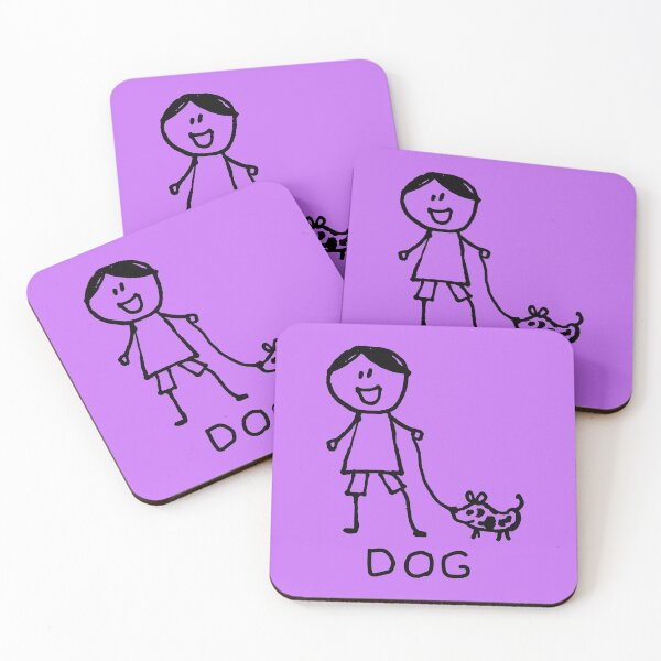 Item preview, Stick Peeps DOG WALK kids kid children child active (black) designed and sold by SolidEarthArt.