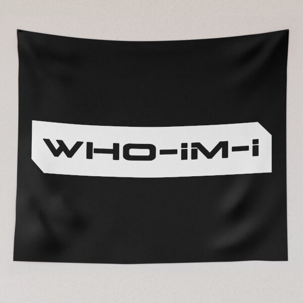 Item preview, Who im i simple cyberpunk urban slang letters black designed and sold by Swiiing.