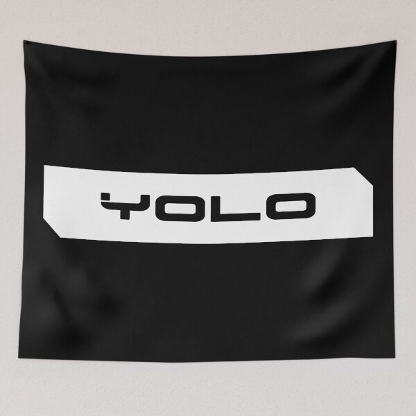 Item preview, Yolo simple cyberpunk urban slang letters black designed and sold by Swiiing.