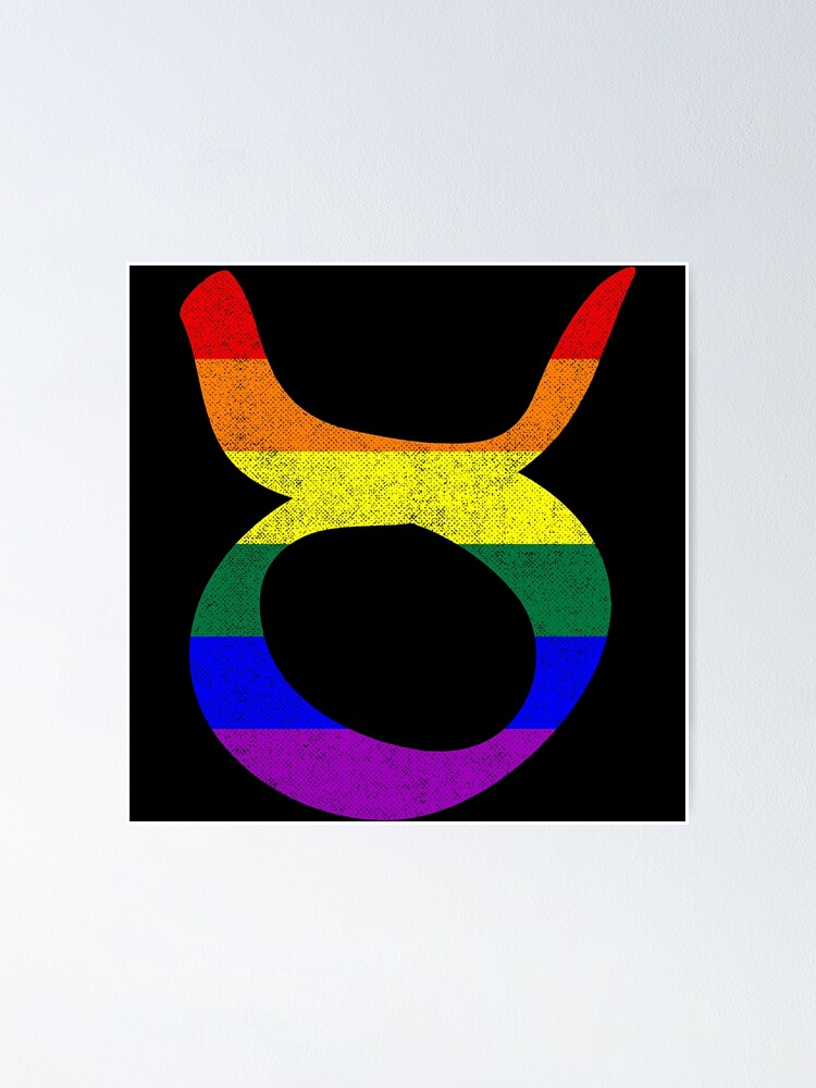 Lgbt Gay Pride Flag Taurus Zodiac Sign Poster By Valador Redbubble