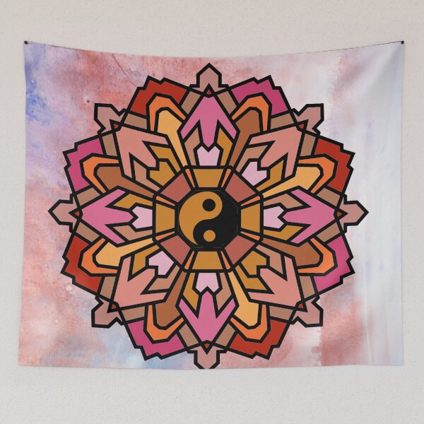 Item preview, Mandala with Yin Yang Tapestry in Earth Colors designed and sold by Greenbaby.
