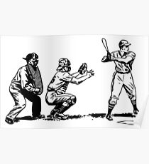 Baseball-Spieler Schläger Poster
