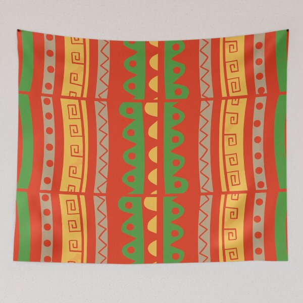 Item preview, AFRICAN DESIGN ORANGE, GREEN, YELLOW, BEIGE/READ MY LIPS designed and sold by wildwhimsical.